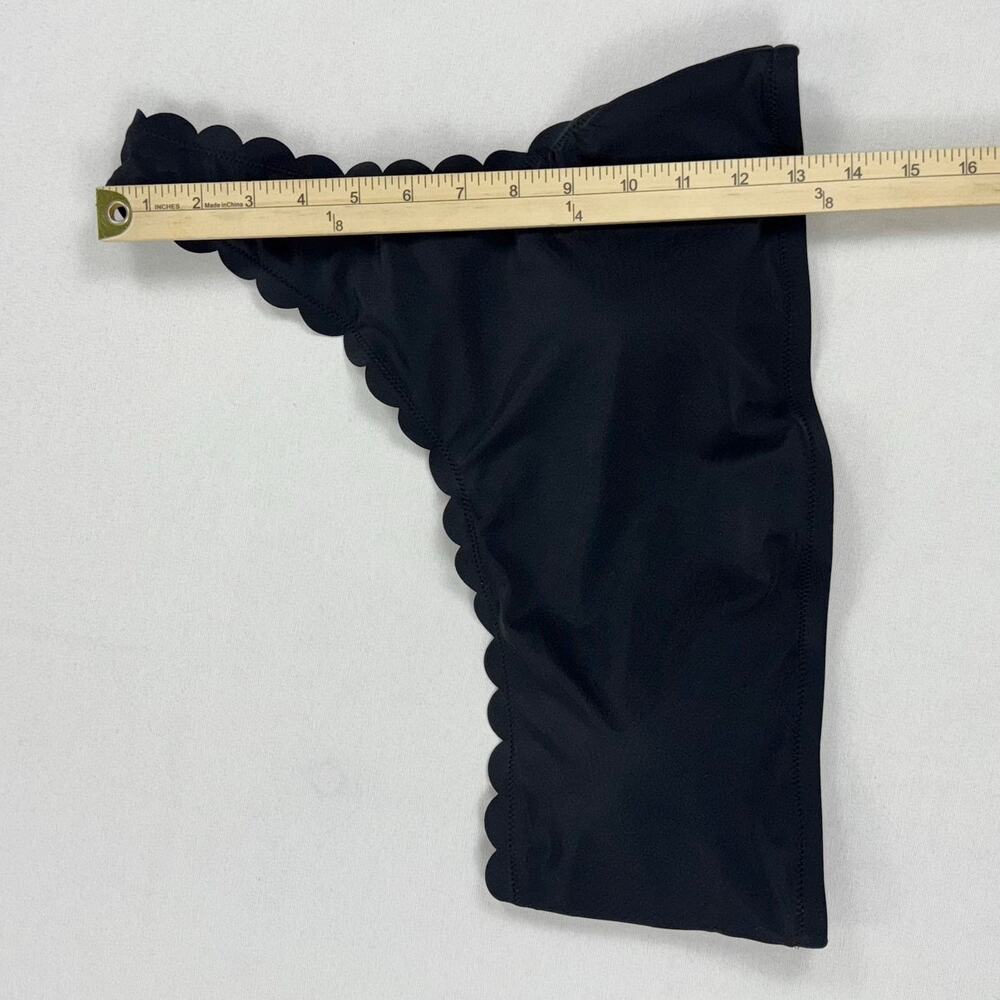 J Crew Factory Womens Scalloped One Shoulder Bikini Top XL Black - Picture 9 of 9